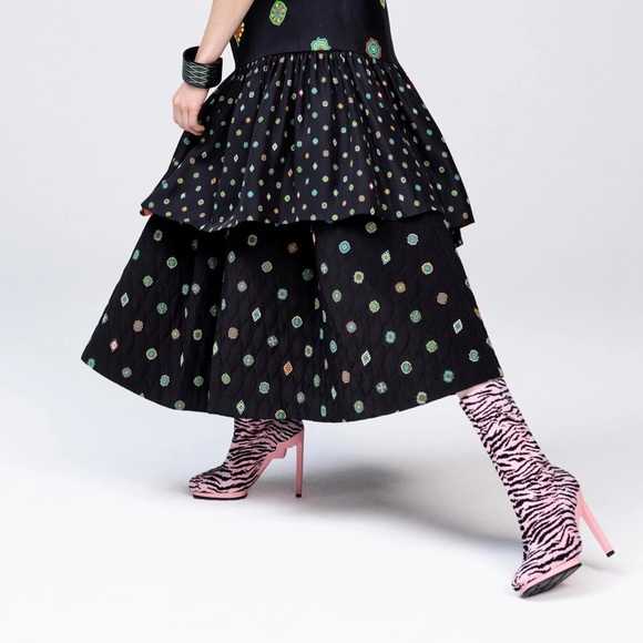 KENZO x H&M Tiger-striped Knit Ankle Boots - Picture 4 of 16